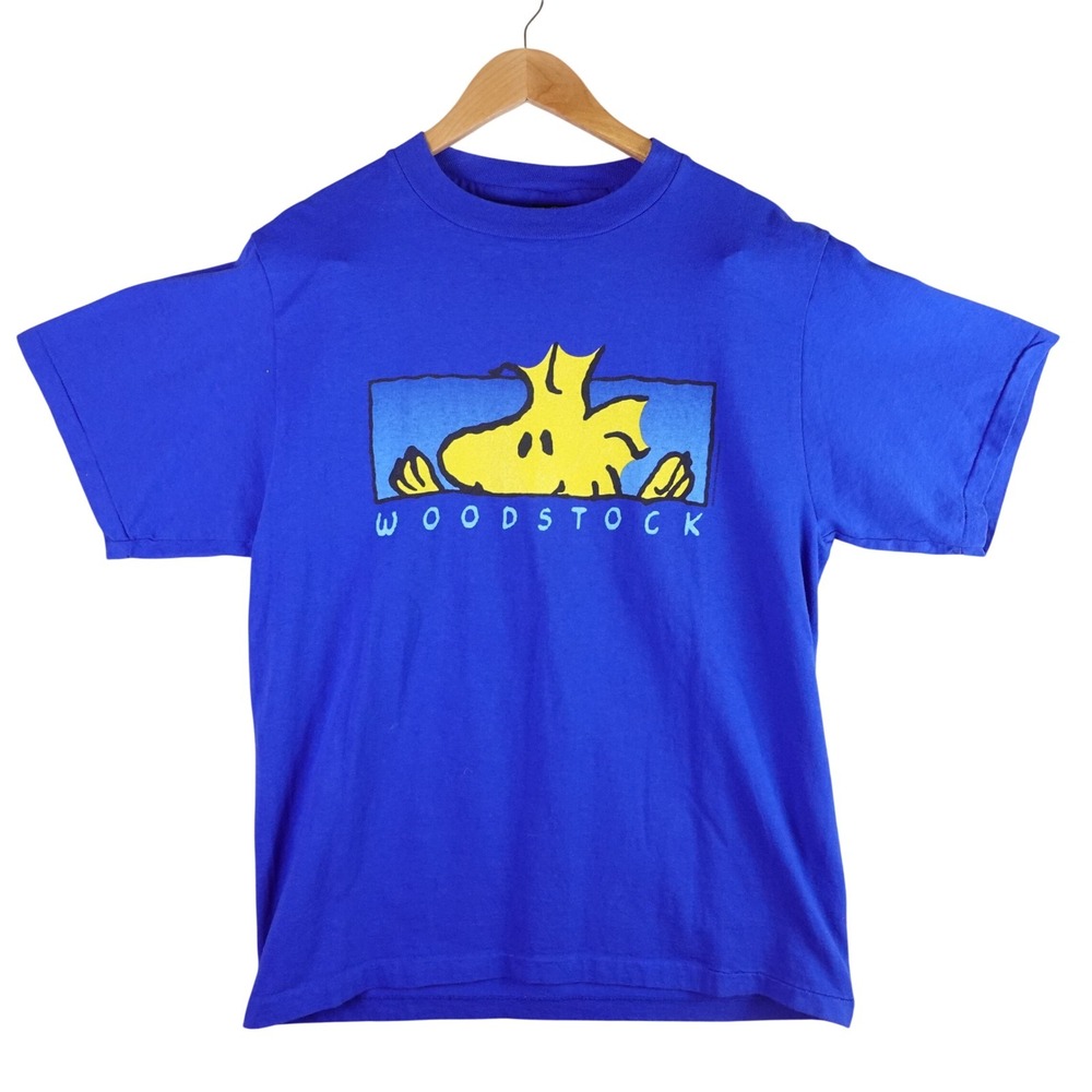 Vintage Changes Woodstock Peanuts T-Shirt Mens Large Blue Made in USA‎ 90s